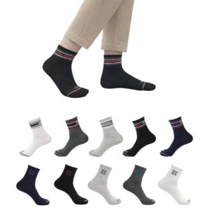 Mojaah Essentials Unisex Fine Cotton Ribbed Ankle Socks (Pack of 10, Multicolor) | Sweat Absorbent, Moisture Wicking, Ultra Soft, Breathable & Stretchable