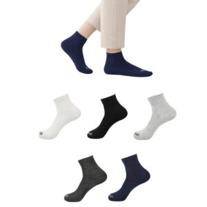 Mojaah Essentials Unisex Fine Cotton Plain Ankle Socks (Pack of 5, Multicolor) | Sweat Absorbent, Moisture Wicking, Ultra Soft, Breathable & Stretchable