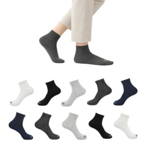 Mojaah Essentials Unisex Fine Cotton Plain Ankle Socks (Pack of 10, Multicolor) | Sweat Absorbent, Moisture Wicking, Ultra Soft, Breathable & Stretchable