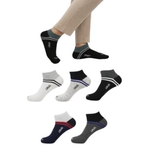 Mojaah Essentials Unisex Fine Cotton Casual Sneaker Socks (Pack of 5, Multicolor) | Sweat Absorbent, Ultra Soft, Breathable & Stretchable
