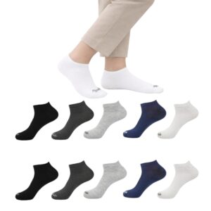 Mojaah Essentials Unisex Fine Cotton Plain Sneaker Socks (Pack of 10, Multicolor)  | Sweat Absorbent, Moisture Wicking, Ultra Soft, Breathable & Stretchable