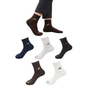 Mojaah Essentials Mens Fine Cotton Elegant Ankle Socks (Pack of 5, Multicolor) | Sweat Absorbent, Moisture Wicking, Ultra Soft, Breathable & Stretchable