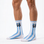 LUXE MESSI Edition N9 Technology Unisex Pure-Combed Cotton Socks White Blue
