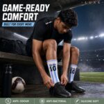 LUXE MESSI Edition N9 Technology Unisex Pure-Combed Cotton Socks White Blue - Image 3