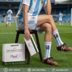 LUXE MESSI Edition N9 Technology Unisex Pure-Combed Cotton Socks White Blue - Image 4